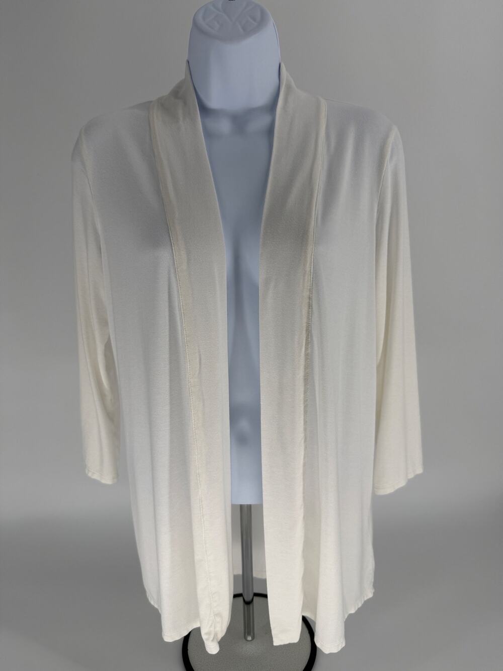 Nine West Womens XS Ivory Open Front Cardigan Long Sleeve Lightweight Sweater